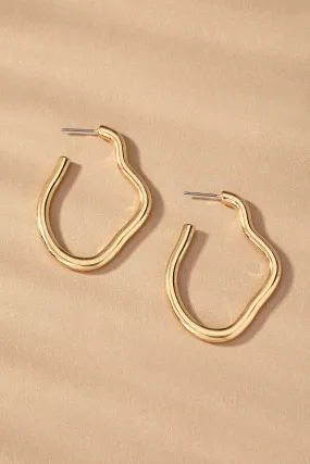 Abstract Elegance Hoop Earrings