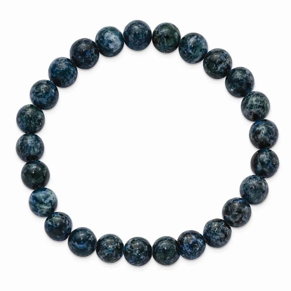 African Pine Agate Beaded Stretch Bracelet