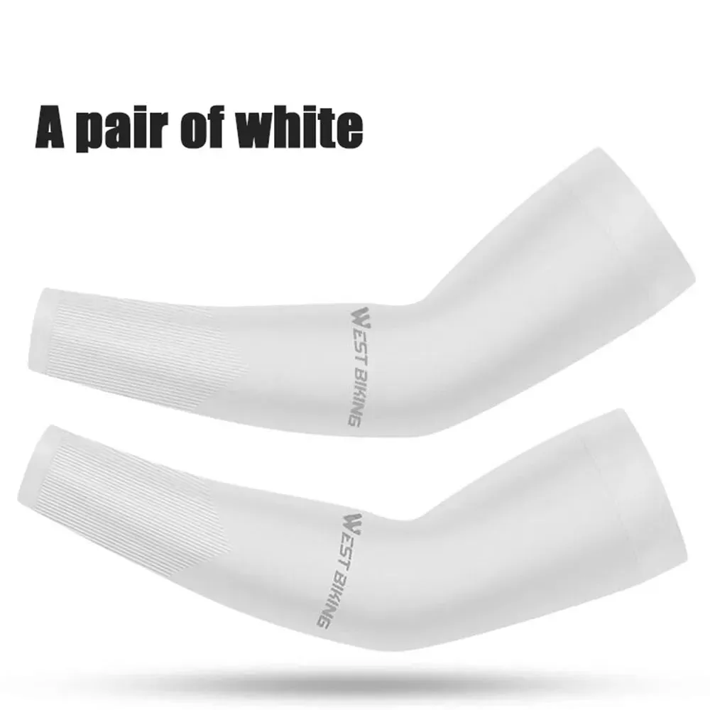 Arm Sleeves Ice Fabric Breathable Quick Dry Running Sportswear Sun UV Protection Long Arm Cover Cycling Arm Sleeves