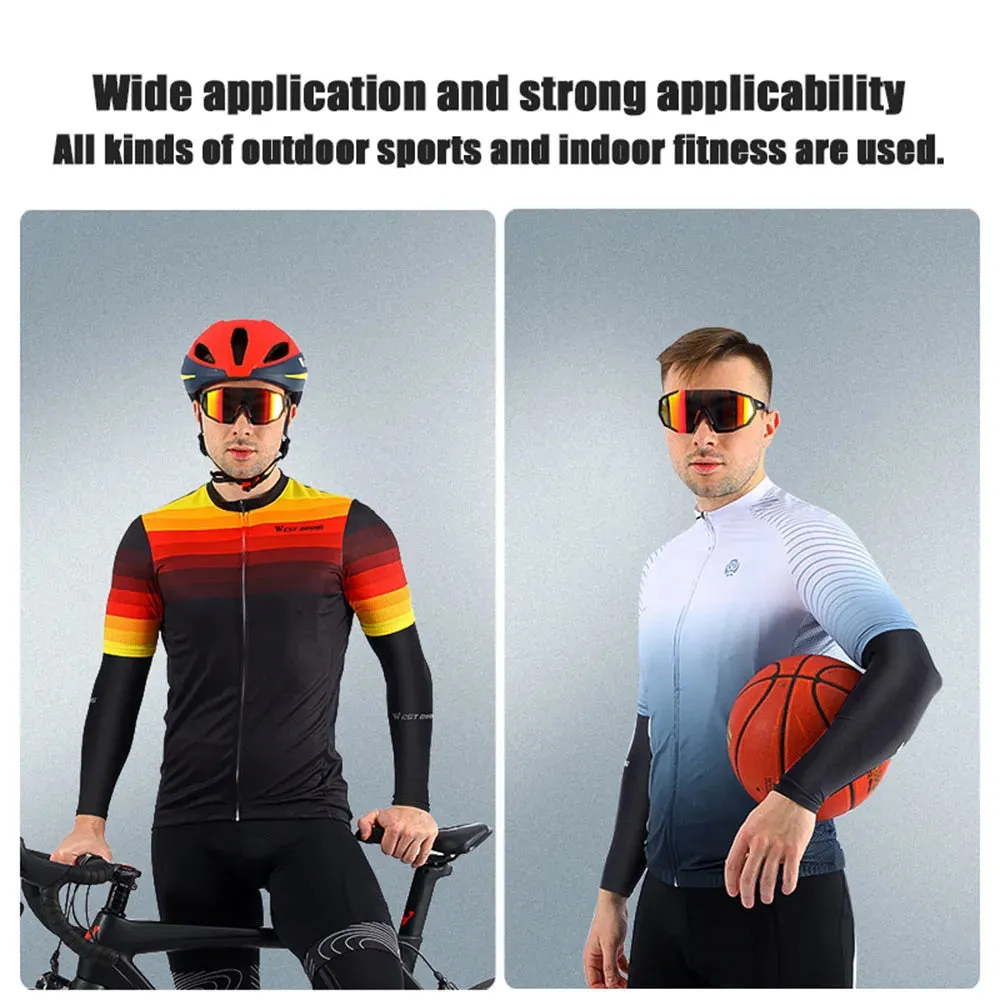 Arm Sleeves Ice Fabric Breathable Quick Dry Running Sportswear Sun UV Protection Long Arm Cover Cycling Arm Sleeves