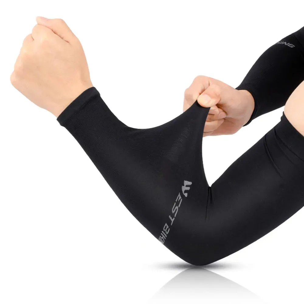 Arm Sleeves Ice Fabric Breathable Quick Dry Running Sportswear Sun UV Protection Long Arm Cover Cycling Arm Sleeves