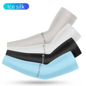 Arm Sleeves Ice Fabric Breathable Quick Dry Running Sportswear Sun UV Protection Long Arm Cover Cycling Arm Sleeves