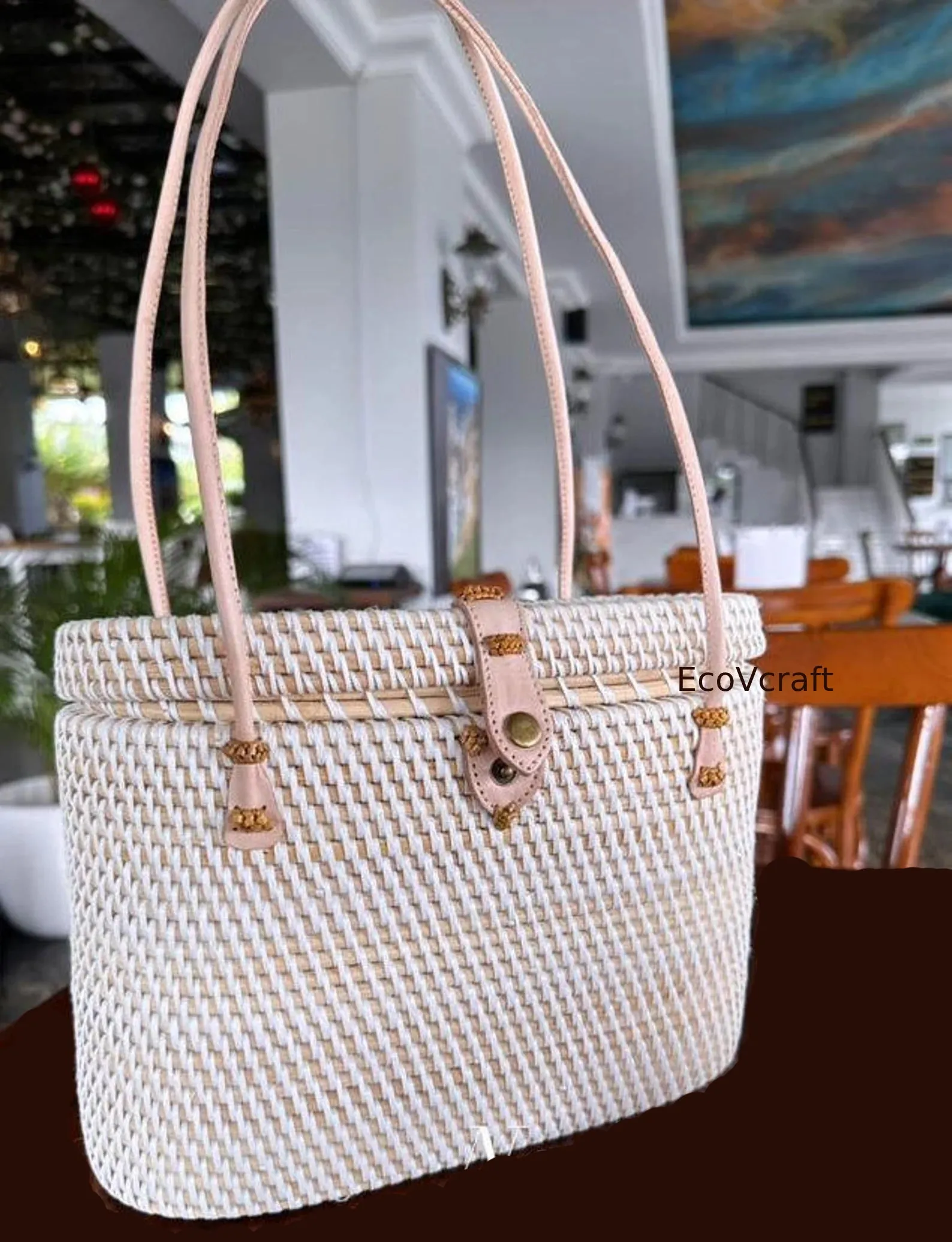 Aura White Tote Bag