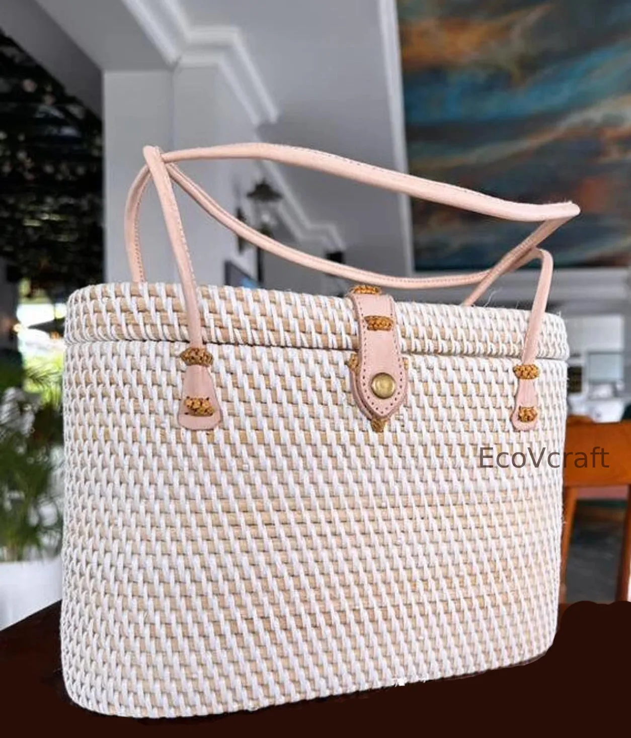Aura White Tote Bag