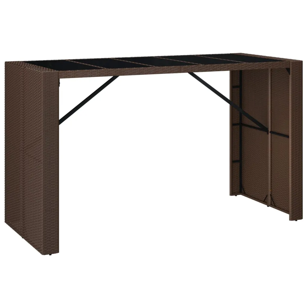 Bar Table Counter Height Bar Table for Kitchen Dining Room Poly Rattan