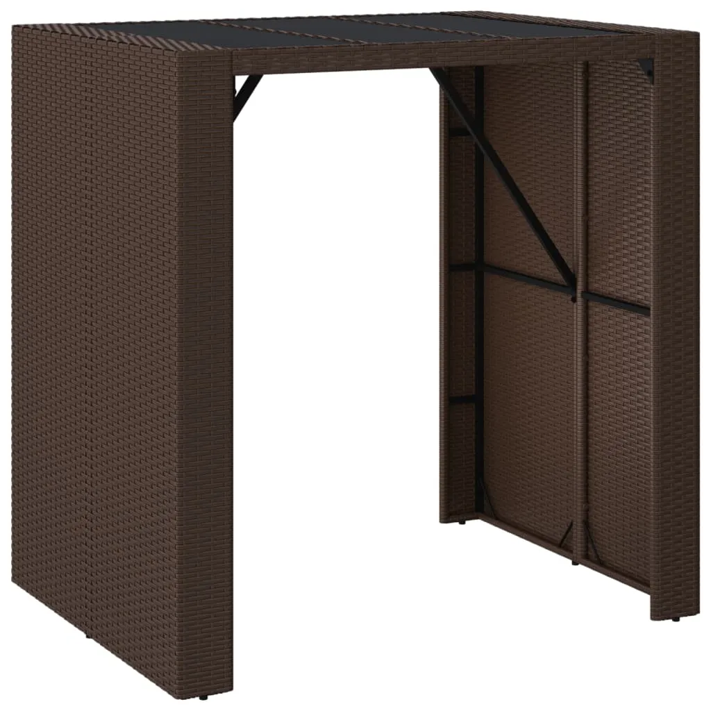 Bar Table Counter Height Bar Table for Kitchen Dining Room Poly Rattan