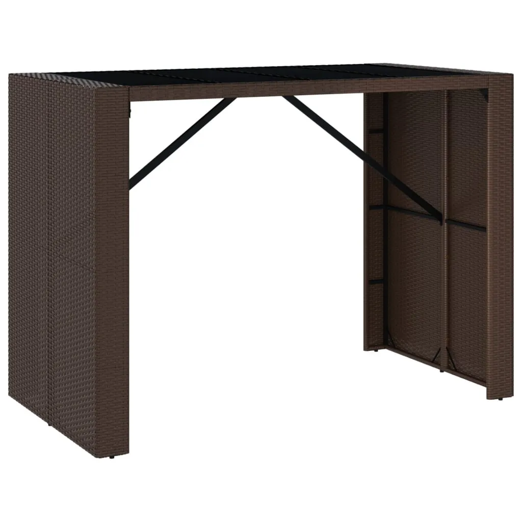Bar Table Counter Height Bar Table for Kitchen Dining Room Poly Rattan