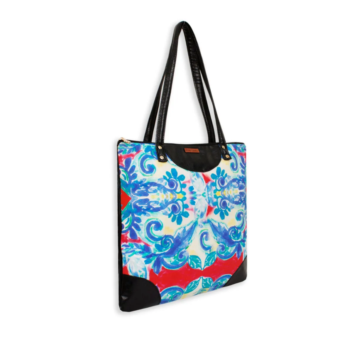 Blue Paisley Printed Tote Bag