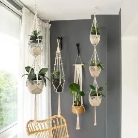 Boho Chic: Artisan-Woven Rattan Planter for Trendy Interior Design
