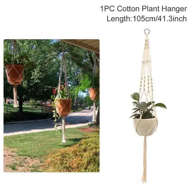 Boho Chic: Artisan-Woven Rattan Planter for Trendy Interior Design