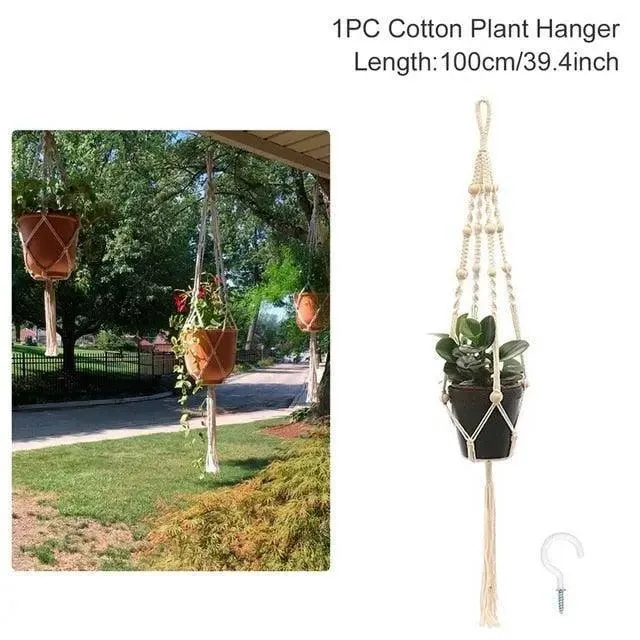 Boho Chic: Artisan-Woven Rattan Planter for Trendy Interior Design