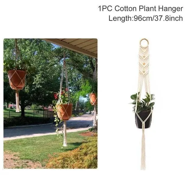 Boho Chic: Artisan-Woven Rattan Planter for Trendy Interior Design
