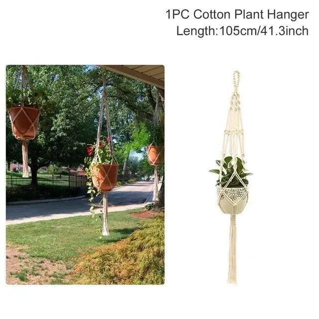 Boho Chic: Artisan-Woven Rattan Planter for Trendy Interior Design