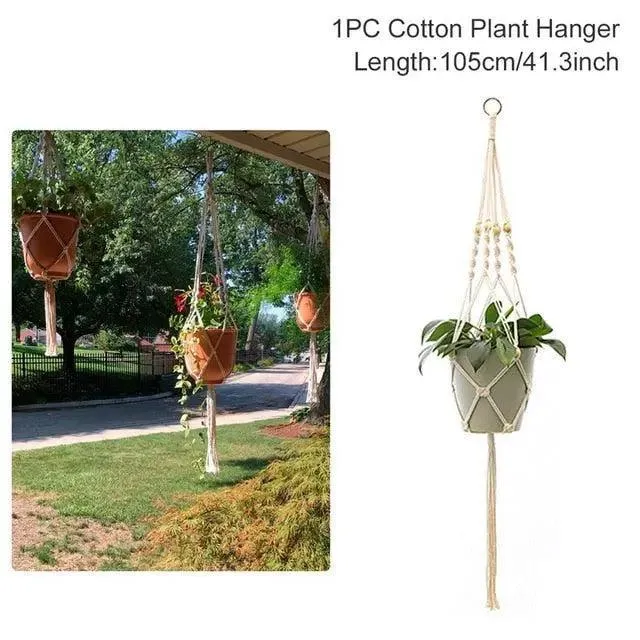 Boho Chic: Artisan-Woven Rattan Planter for Trendy Interior Design