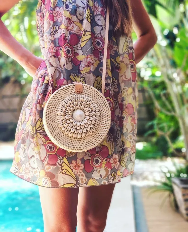 Boho you white Round Sling Bag | Shell Bag | Kaodhi Bag