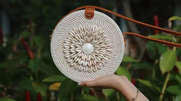 Boho you white Round Sling Bag | Shell Bag | Kaodhi Bag
