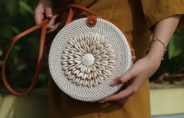 Boho you white Round Sling Bag | Shell Bag | Kaodhi Bag