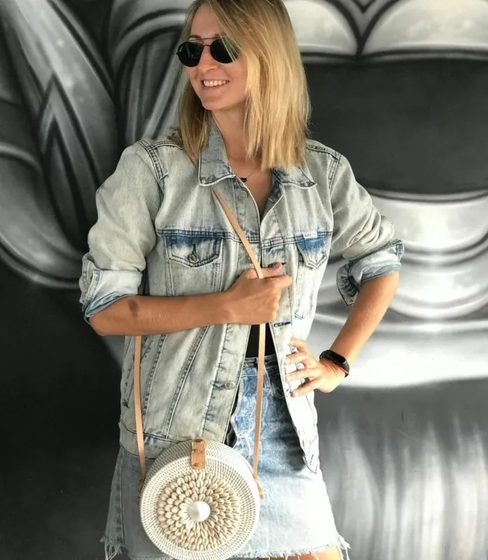 Boho you white Round Sling Bag | Shell Bag | Kaodhi Bag