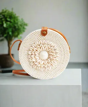 Boho you white Round Sling Bag | Shell Bag | Kaodhi Bag