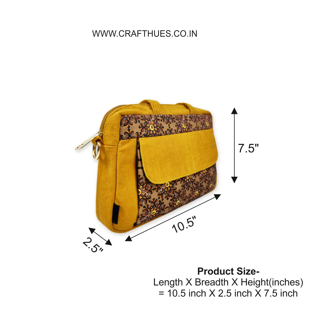 Box Sling Pouch Combo- Mustard Knot