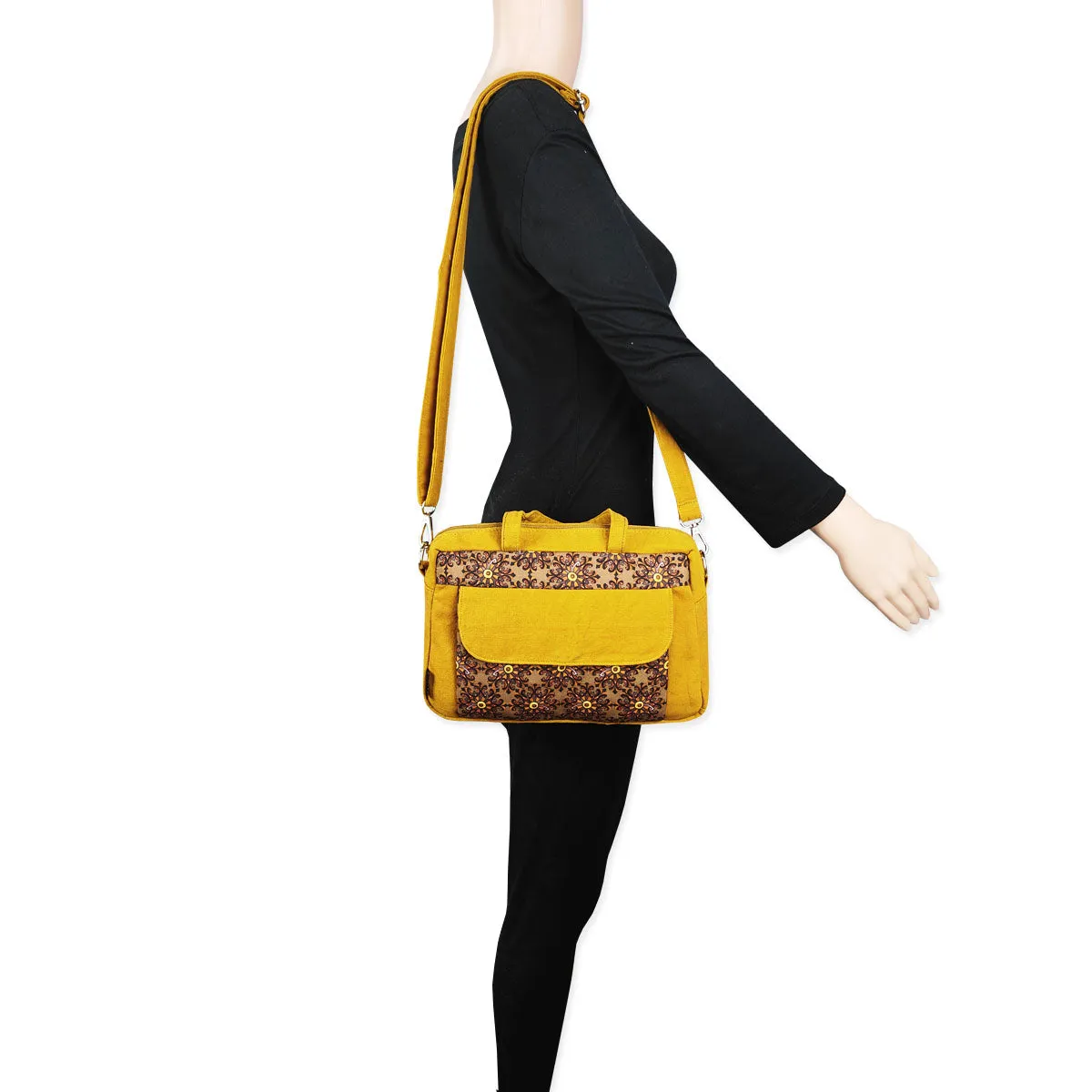 Box Sling Pouch Combo- Mustard Knot