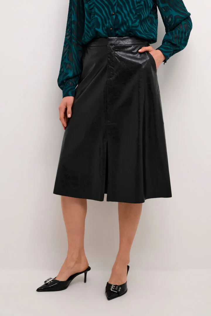 Candi Faux Patent Leather Skirt