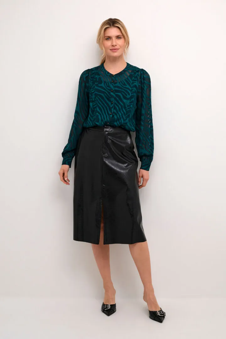 Candi Faux Patent Leather Skirt
