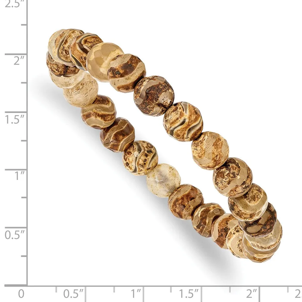 Celestial Pillar Agate Beaded Stretch Bracelet