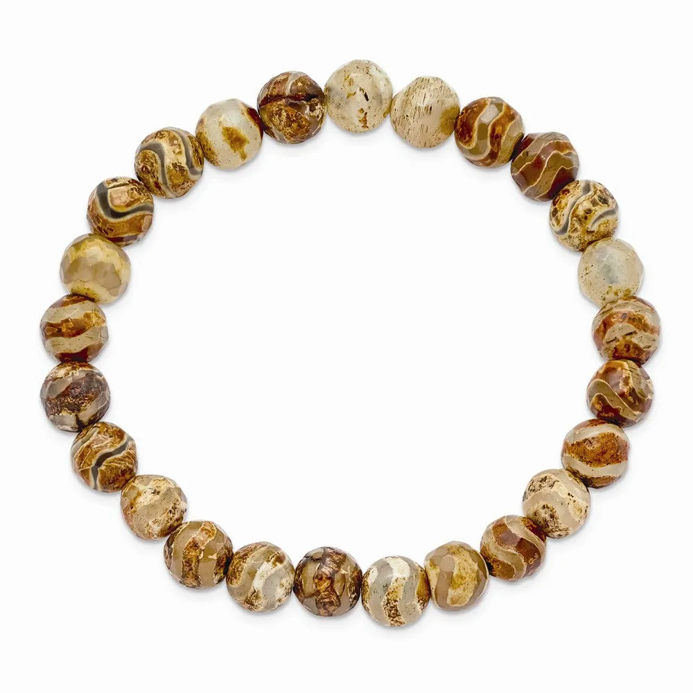 Celestial Pillar Agate Beaded Stretch Bracelet