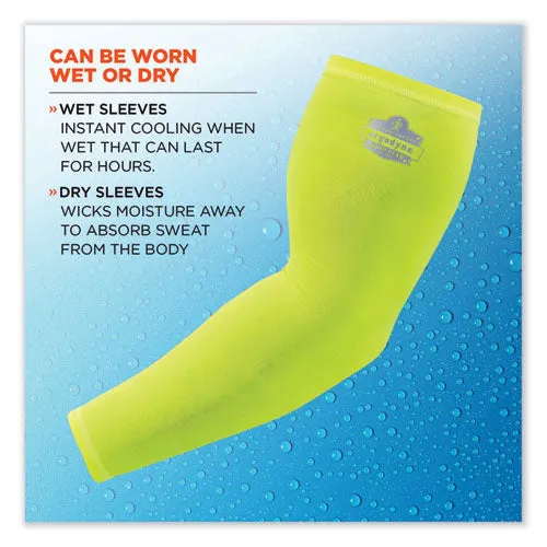 Chill-its 6690 Performance Knit Cooling Arm Sleeve, Polyester/spandex, 2x-large, Lime, 2 Sleeves, Ships In 1-3 Business Days