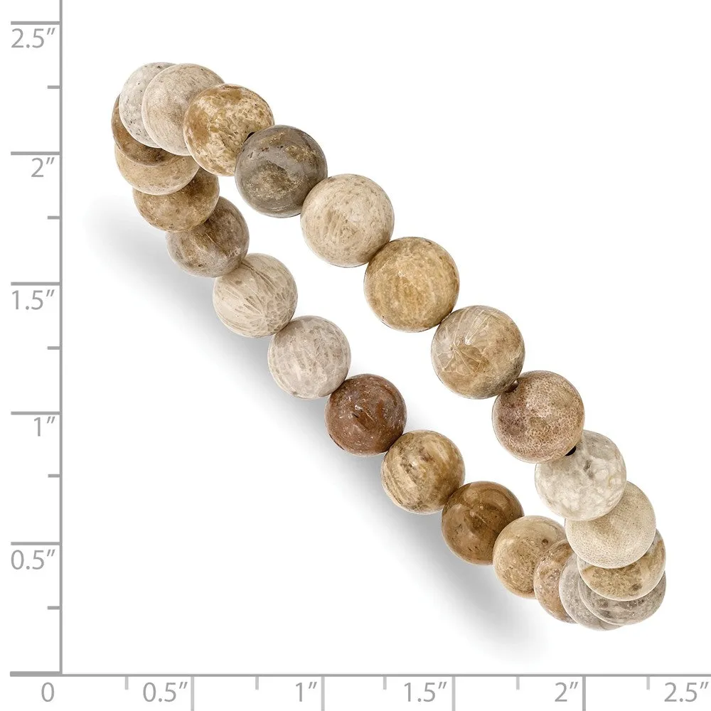 Chrysanthemum Agate Beaded Stretch Bracelet