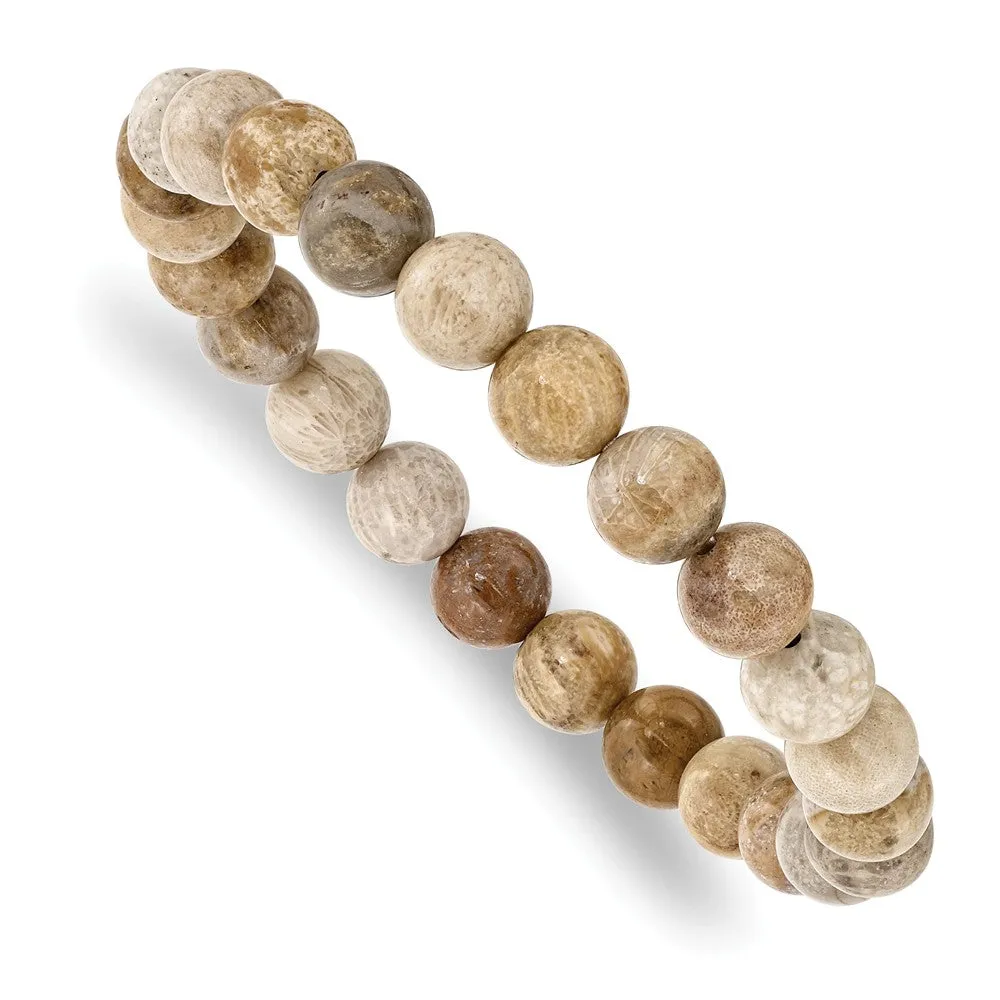 Chrysanthemum Agate Beaded Stretch Bracelet