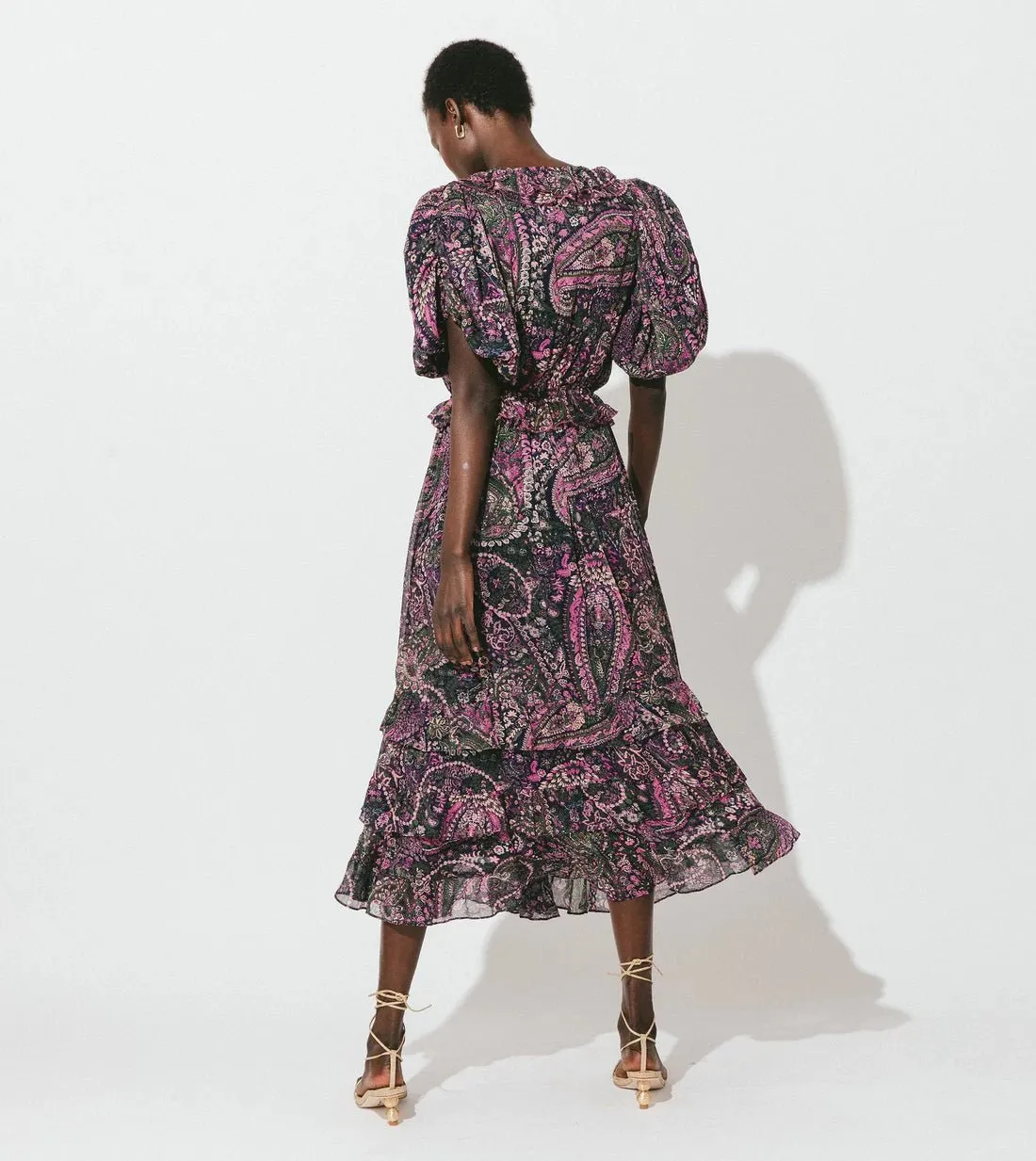 Cleobella Callista Midi Dress in Caymen Paisley Purple