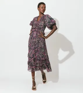 Cleobella Callista Midi Dress in Caymen Paisley Purple