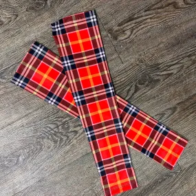 Compression Arm Sleeves in Red Plaid Print Spandex
