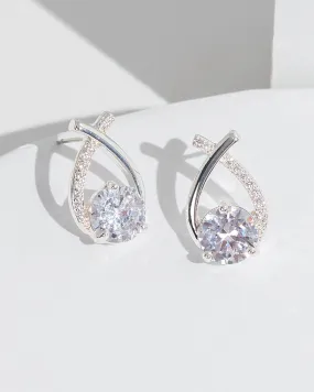 Crystal Tear Drop Stud Earrings