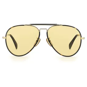 David Beckham Men's Sunglasses Pilot Frame Yellow Photocromatic Lens - Db 7003/S