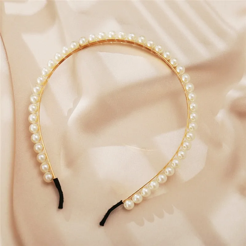 deanwangkt Hairbands New Luxury Big Pearl Bezel Women Girls Bow Sunflower Female Hair Hoops Hair Accessories Fashion Jewelry Headband
