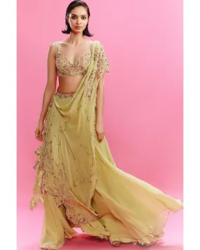Deya Chiffon Panelled Lehenga With A Blouse And Dupatta Set