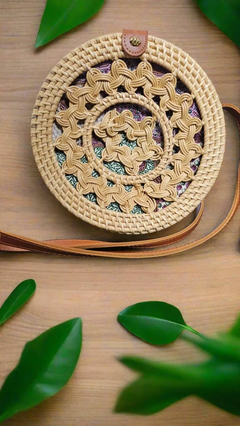 Double Ring Brown Round Sling Bag