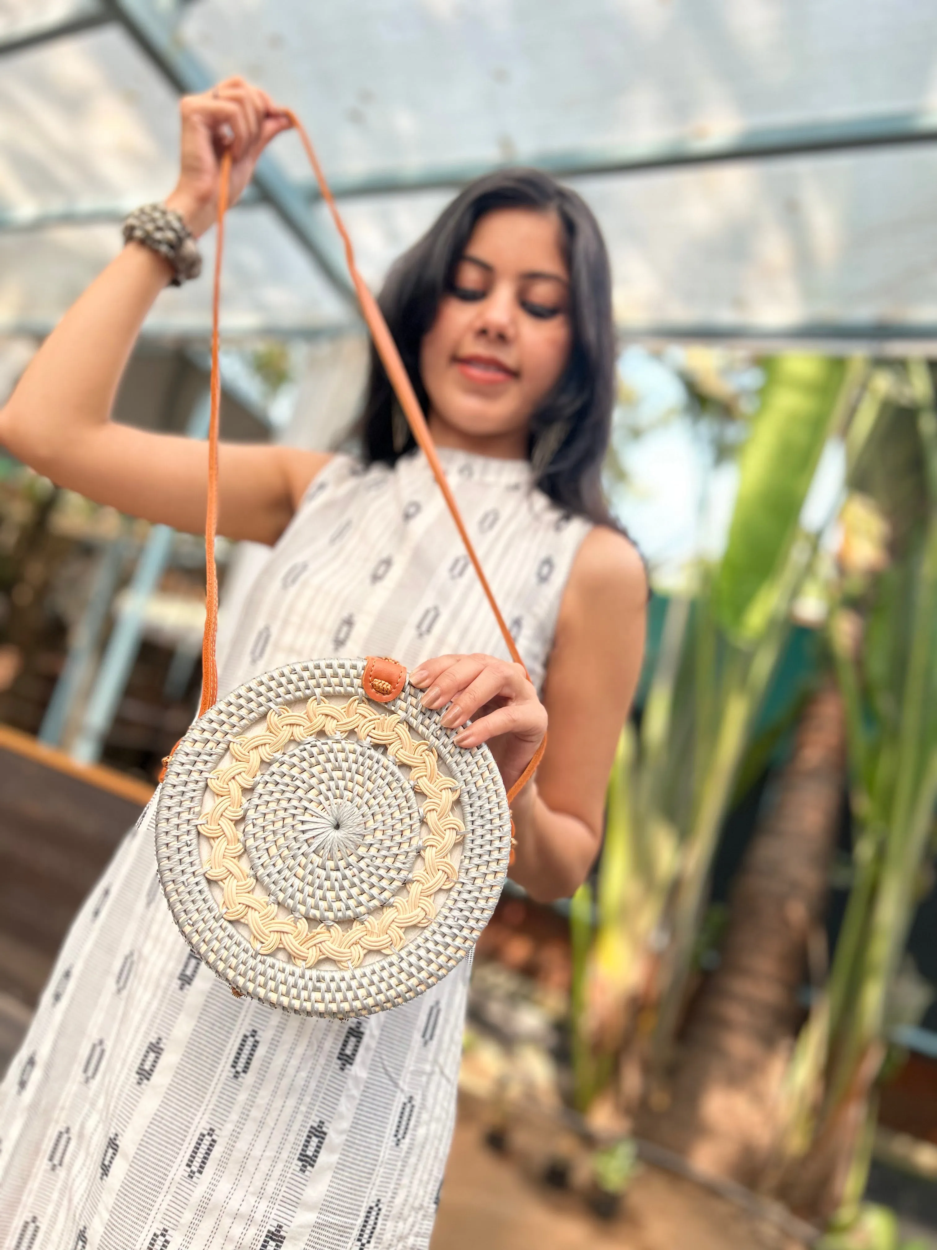 Eco Bliss Grey Round Sling  Bag