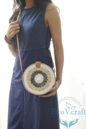 Eco Chic Black And White Round Sling Bag