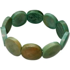 Elastic Green Wood Bead Bracelet Wristband Bangle Womens Ladies Girls Jewellery