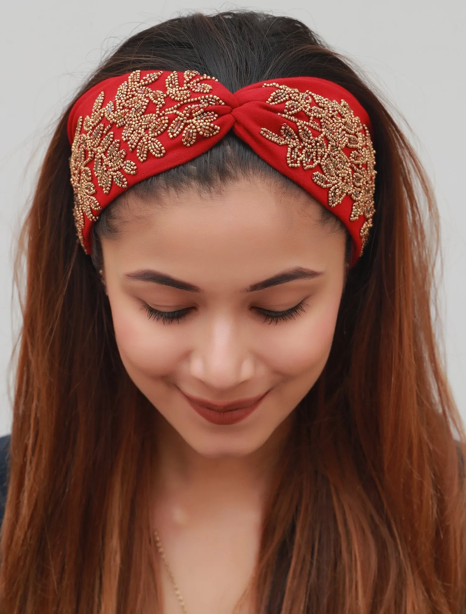 Embroidered Designer Bamboo Headband for Women