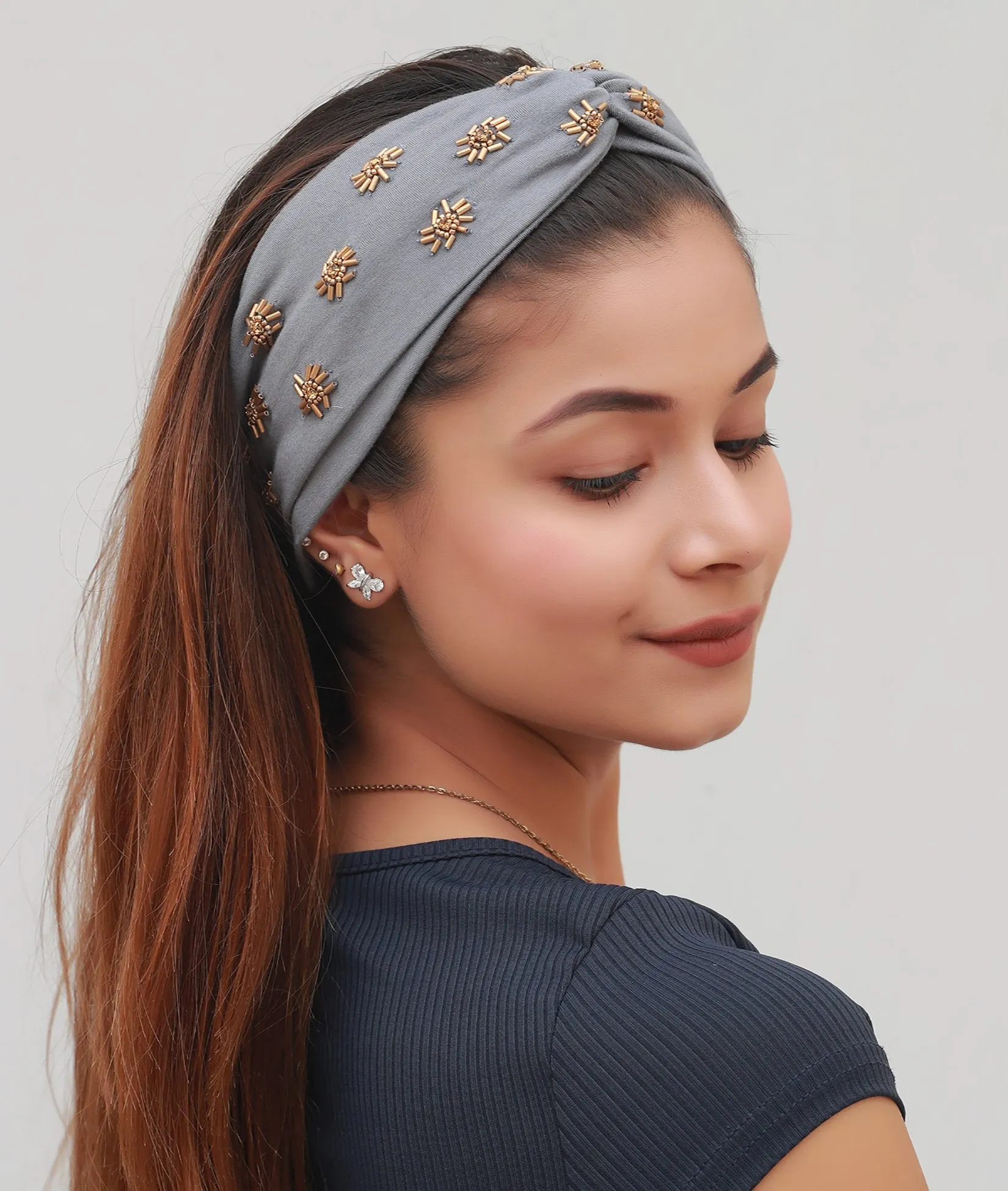 Embroidered Designer Bamboo Headband for Women