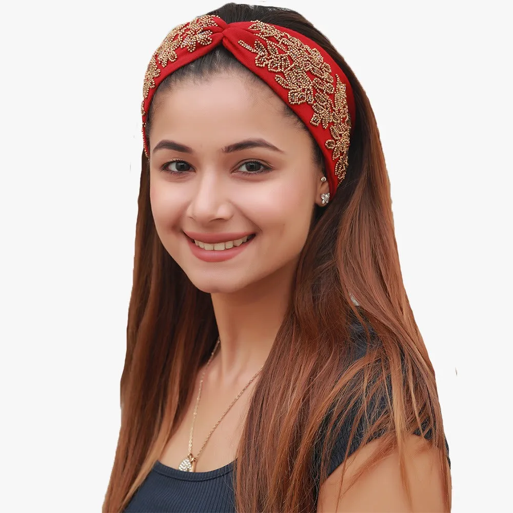 Embroidered Designer Bamboo Headband for Women