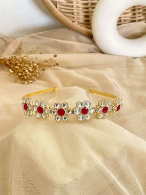 Ethnic Kundan Gold Plated Hair Band