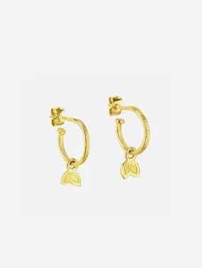 Fairtrade Gold Leaf Drop Hoops | 18ct