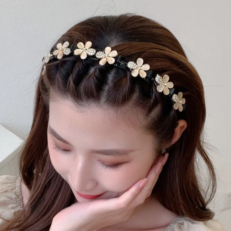 Fashion Pearl Non-Slip Rhinestone Hairbands