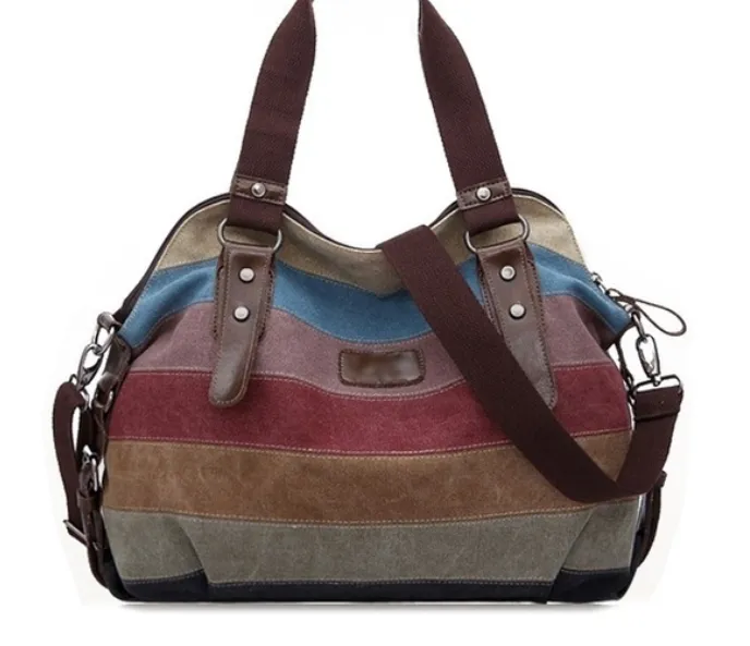 Fashion Vintage Shoulder Color Block Bag
